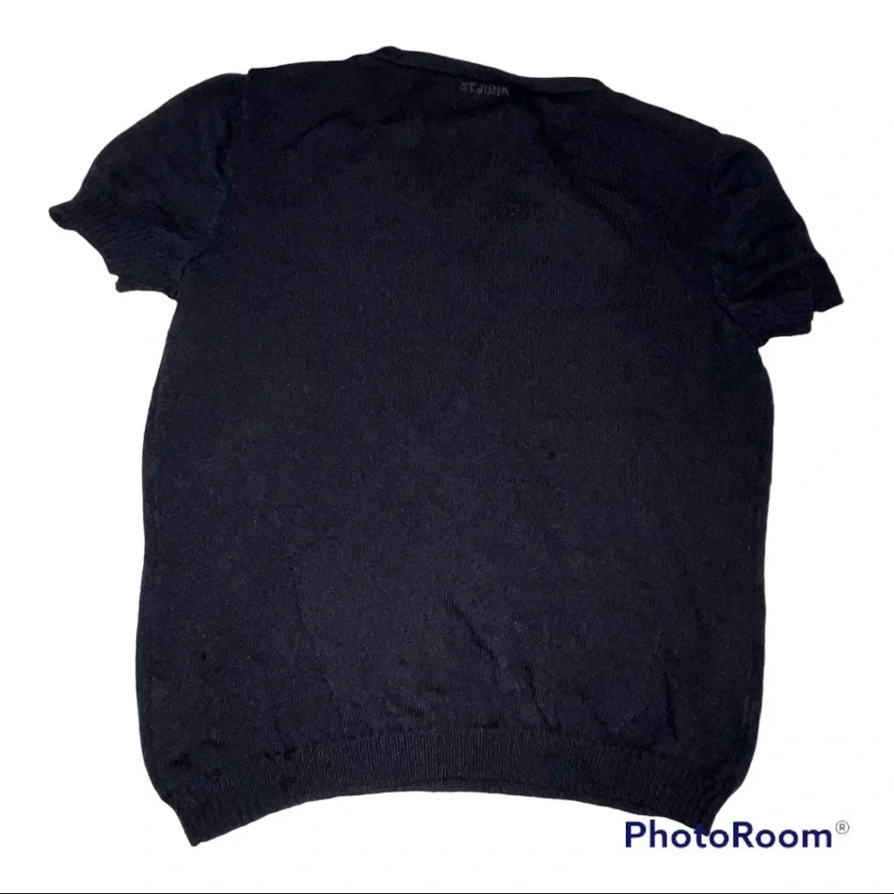 St. John Sport Black V Neck Sweater Top